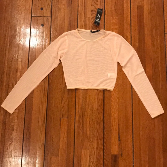 Forever 21 Tops - Forever 21 | Nude Long Sleeve Crop Top